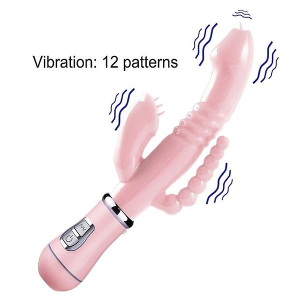 Imagem de PILHA Vibrador Feminino 3  Estimulos Clitóris, Ponto G e anal 12 velocidades 