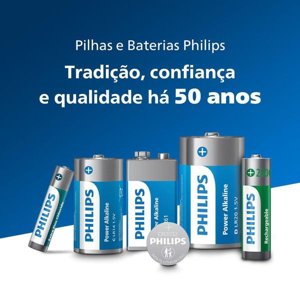 Imagem de Pilha Zinco AA Philips Bateria Carvão 2A Pequena Tubo kit com 40 unidades