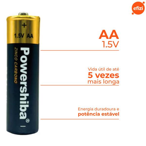 Imagem de Pilha Zinco Carvão AA 12 unidades Powershiba