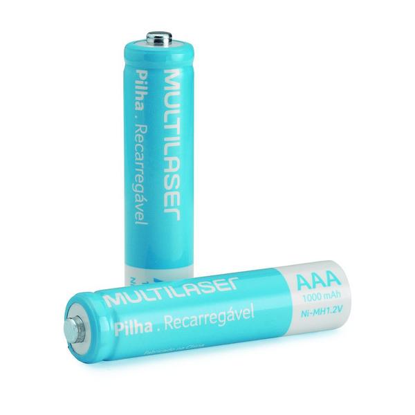 Imagem de Pilhas Recarregáveis AAA 1000Mah Multilaser 2 Unidades