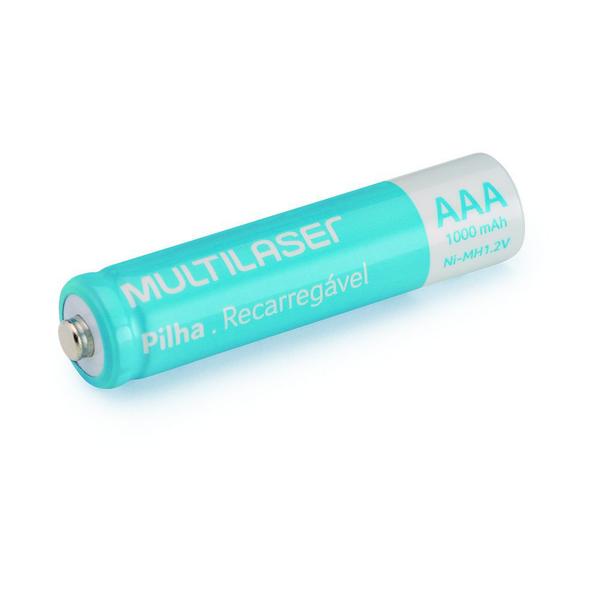 Imagem de Pilhas Recarregáveis AAA 1000mAh Multilaser Até 1000 Ciclos