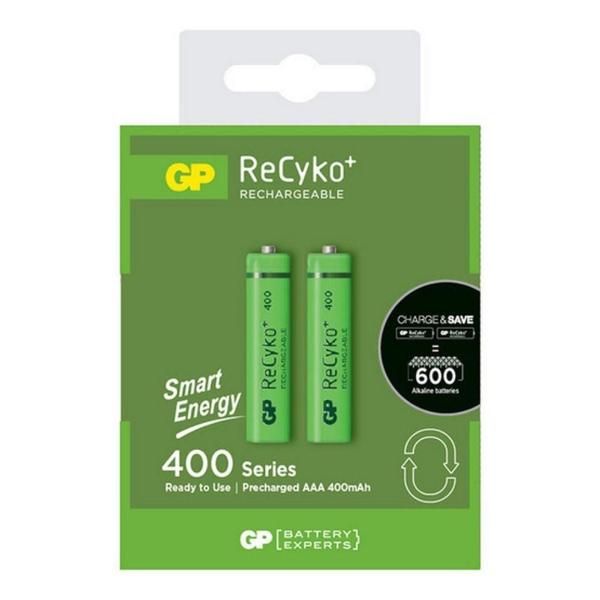 Imagem de Pilhas recarregaveis aaa 400 mah gp recyko+ com 2 unidades gprhc043c058