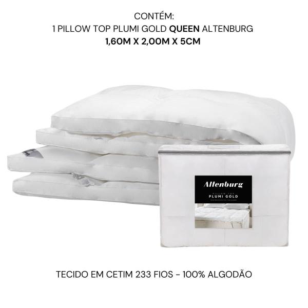 Imagem de Pillow Top Altenburg Queen Plumi Gold 233 Fios 100% Algodão