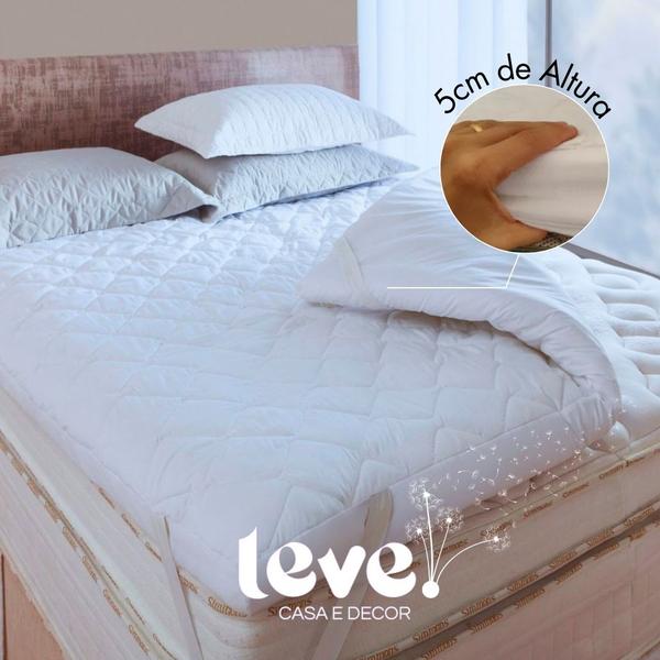 Imagem de Pillow Top Cama Queen 5cm Altura Manta Acrílica Siliconada 730 G/m² 160x200cm Extra Macio