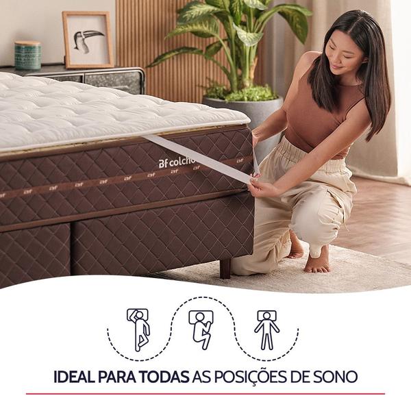 Imagem de Pillow Top Casal de Espuma Percal 180 Fios Algodão Hipoalergênico com Elástico 138x188cm - BF Colchões