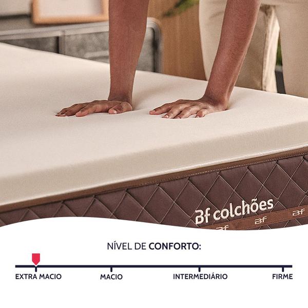 Imagem de Pillow Top Casal Espuma Hiper Soft Hipoalergênico 138x188cm BF Colchões