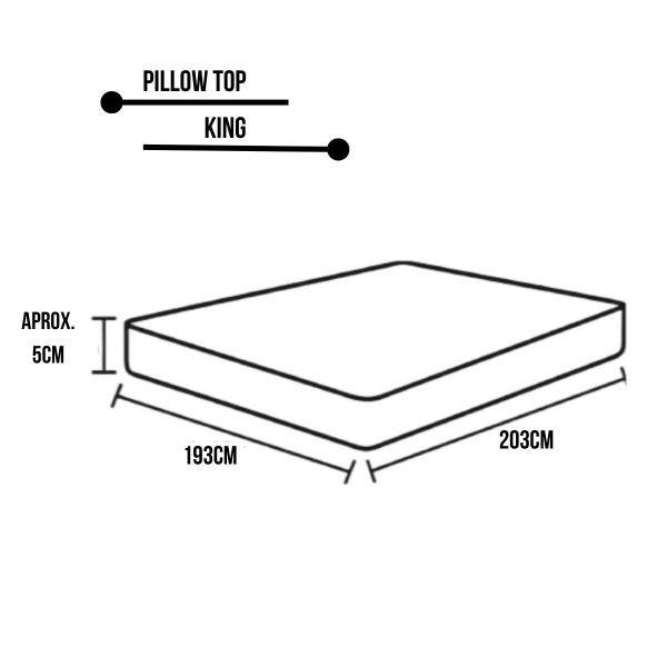 Imagem de Pillow Top Casal King Size Protetor Colchão Box Acolchoado Colchonete Toque Macio 200 Fios