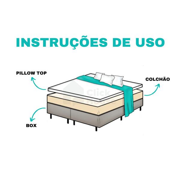 Imagem de Pillow Top Casal Plumas De Ganso 140x200x6cm Daune