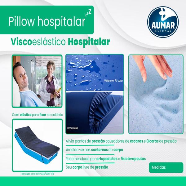 Imagem de Pillow top Hospitalar Anti Escaras Viscoelástico GEL Infusion 0,78 X 1,88 X 5 - Aumar