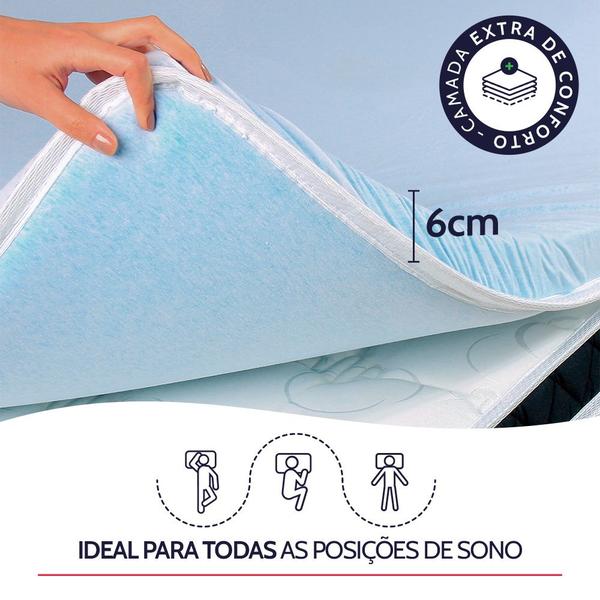 Imagem de Pillow Top King 6cm de Espuma Viscoelástica Gel Sense Macio 193x203cm  Nasa - BF Colchões