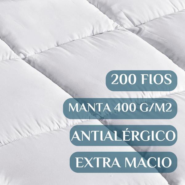 Imagem de Pillow top King Size Confort Protetor Colchão Cama 200 Fios Toque Macio