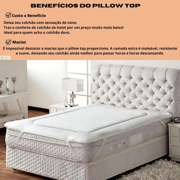 Imagem de Pillow Top King Trisoft 193x203x04 - Camada extra de Espuma - Maior Conforto  - Fibras 100% Poliéster