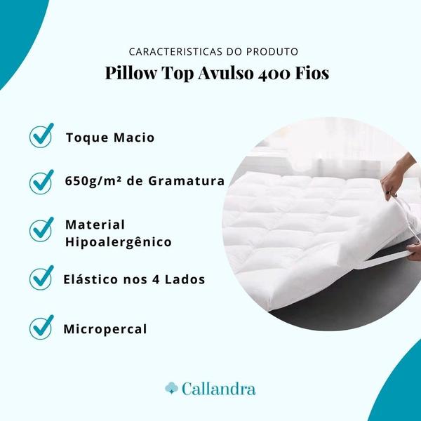 Imagem de Pillow Top Manta Premium King Ultra Macio de Fibra Siliconada Antialérgico 650g/m²