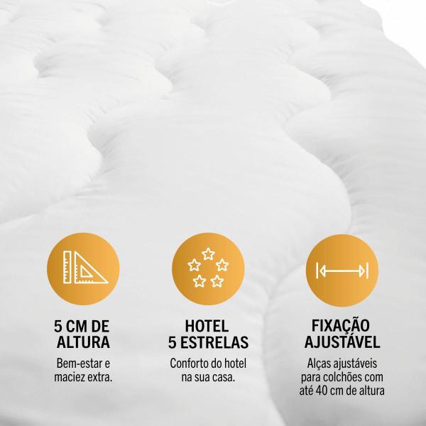 Imagem de Pillow Top Percal Sublime Casal Hotelaria Conforto 140x190cm Fibrasca