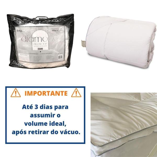 Imagem de Pillow Top Protetor Colchão Cama Queen Box Toque Pluma Macio