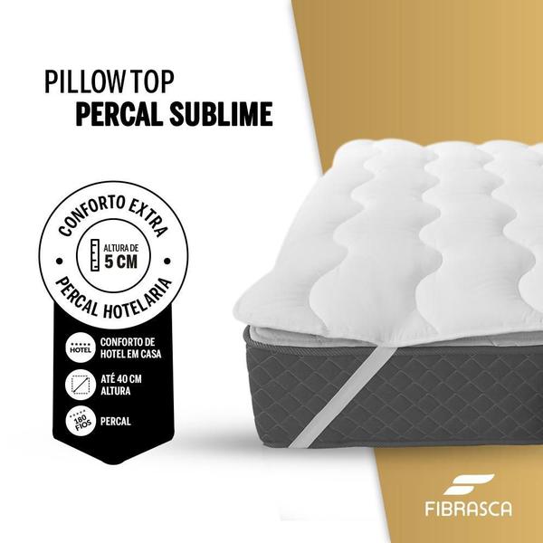 Imagem de Pillow Top Protetor Colchão Cama Solteiro Toque Macio