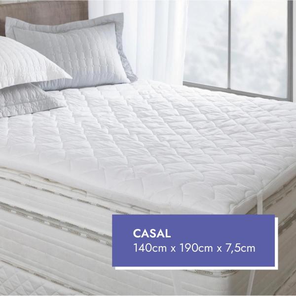 Imagem de Pillow Top Protetor Colchão Casal Extra Macio - Premium Luxo 140x190x7,5cm - 730g/m²