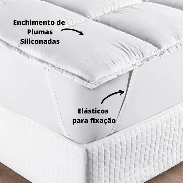 Imagem de Pillow Top Protetor Colchão Queen de Micropercal 200 Fios