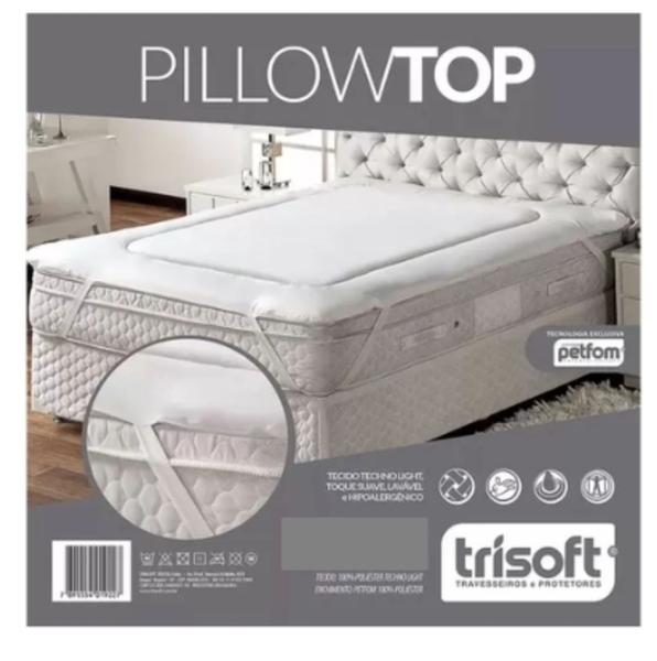 Imagem de Pillow Top Protetor de Colchão Trisoft Branco