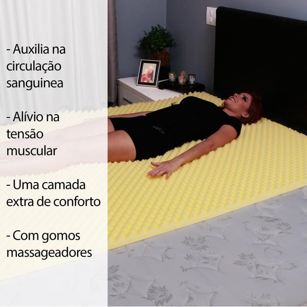 Imagem de Pillow Top Queen Casca de Ovo Massageador Espuma Macio 158x198cm BF Colchões