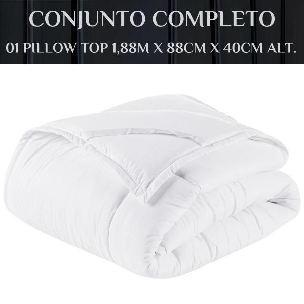 Imagem de Pillow Top Solteiro Confort Protetor Colchão Cama 200 Fios