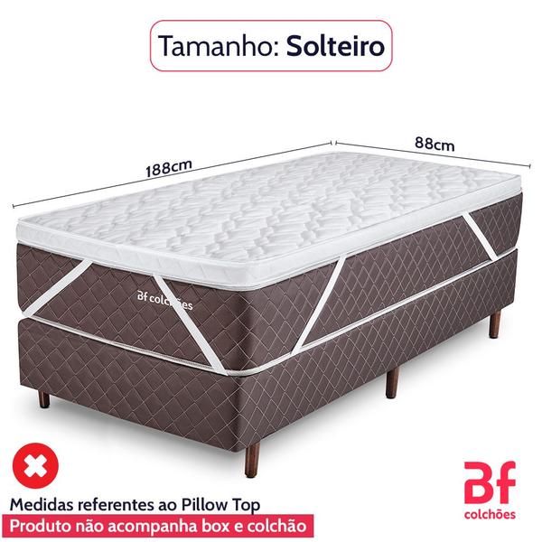 Imagem de Pillow Top Solteiro Espuma D33 Hipoalergênico 88x188x5cm BF Colchões