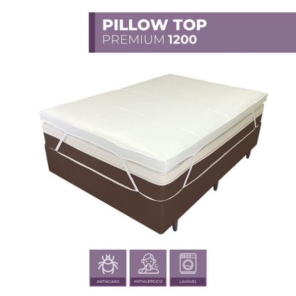 Imagem de Pillow Top Viúva 200 Fios Premium 10cm 1200g/m² 128x188cm