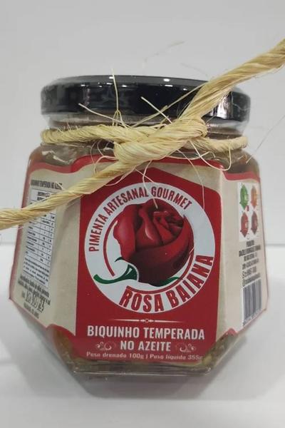 Imagem de PIMENTA BIQUINHO TEMPERADA NO AZEITE 400g. Rosa Baiana Pimenta Artesanal Gourmet