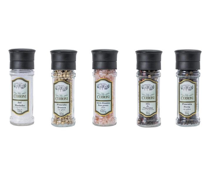 Pimenta Branca em Grãos 75g - Moedor Reutilizável - Villa Cerroni Imagem de Pimenta Branca em Grãos 75g - Moedor Reutilizável - Villa Cerroni