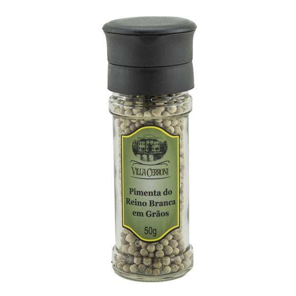Pimenta Branca em Grãos 75g - Moedor Reutilizável - Villa Cerroni Imagem de Pimenta Branca em Grãos 75g - Moedor Reutilizável - Villa Cerroni