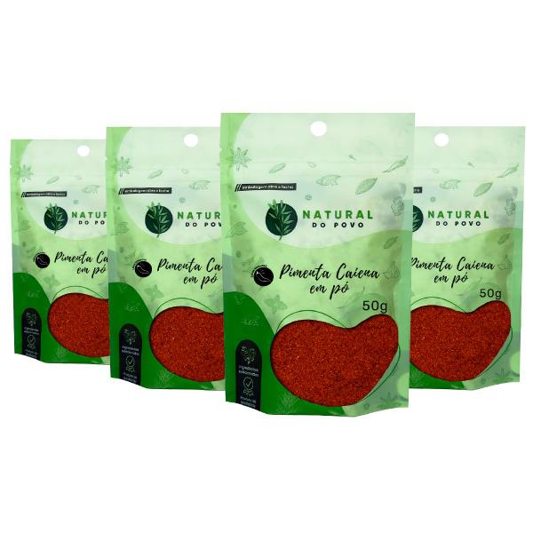 Imagem de Pimenta Caiena em Pó Importada Premium Kit 4 Pouch 50g 