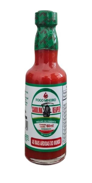 Pimenta carolina reaper molho 60ml fogo mineiro Imagem de Pimenta carolina reaper molho 60ml fogo mineiro