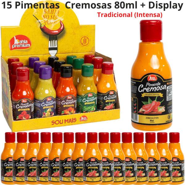 Imagem de Pimenta Cremosa Goumet Carolina Reaper Extra Forte Azeitonas Kit Display 15un de 80ml Bahia Premium (monte seu kit)