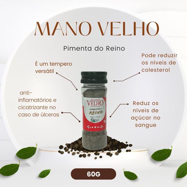 Imagem de Pimenta do Reino Integral e Orgânico - Mano velho 60g