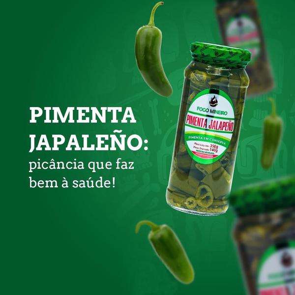 Imagem de Pimenta Jalapeño Verde Fatias Conserva 350g Fogo Mineiro