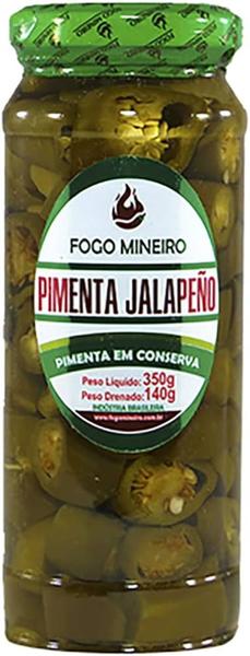 Imagem de Pimenta Jalapeño Verde Rodelas Fatiada  Conserva 350g - Fogo Mineiro