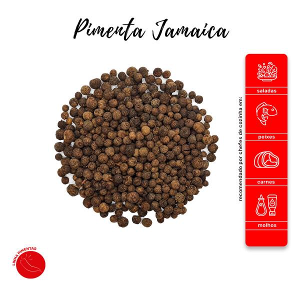 Imagem de Pimenta Jamaica Desidratada  Importada em Grãos Pote com Dosador Kit 3 70g 