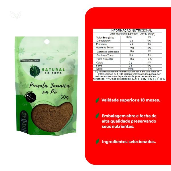 Imagem de Pimenta Jamaica em Pó 100% Natural Qualidade Premium Pouch 50g 