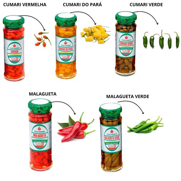 Imagem de Pimenta - Kit Com 5 Conservas De Pimenta Fogo Mineiro 200g