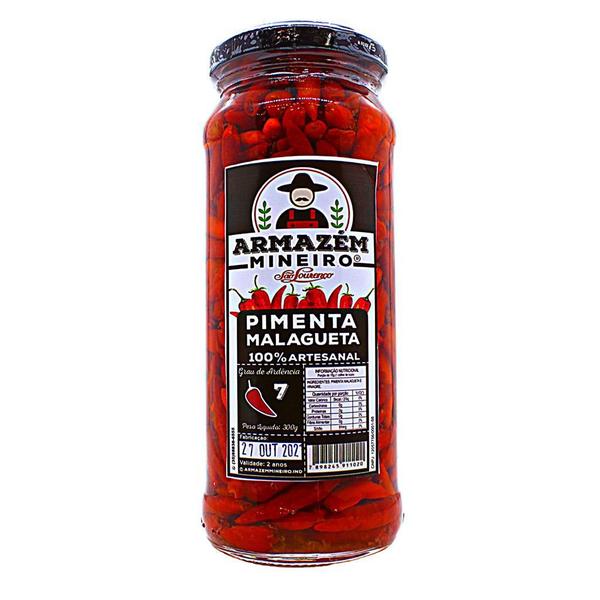 Pimenta malagueta 300g 100% artesanal grau de ardência 7 - Armazém Mineiro Imagem de Pimenta malagueta 300g 100% artesanal grau de ardência 7