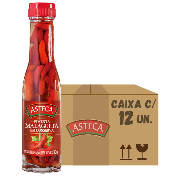 PIMENTA MALAGUETA ASTECA EM CONSERVA CAIXA COM 12 UN DE 30g Imagem de PIMENTA MALAGUETA ASTECA EM CONSERVA CAIXA COM 12 UN DE 30g