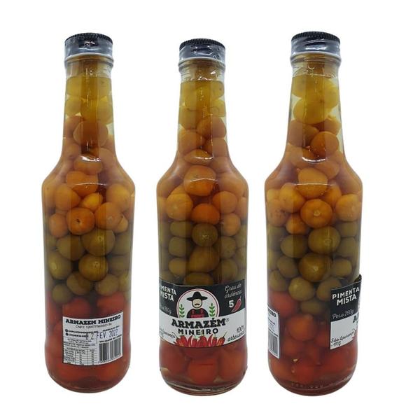 Pimenta mista 260g grau de ardência 4 armazem mineiro - Armazém Mineiro Imagem de Pimenta mista 260g grau de ardência 4 armazem mineiro