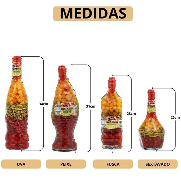 Imagem de Pimenta Mista Em Conserva No Vinagre Vidro Picante Decoração Biquinho Malagueta 