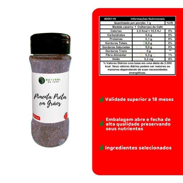 Imagem de Pimenta Preta Em Grãos Kit Pote Com Dosador + Refil 50G