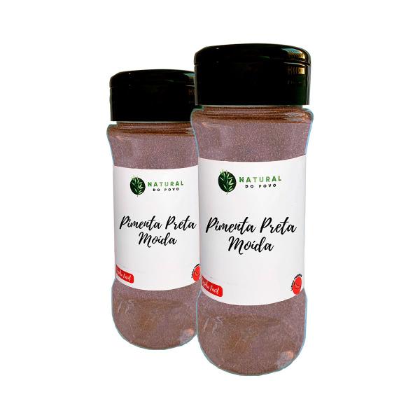 Pimenta Preta Moída Pura 100% Natural Pote com Dosador Kit 2 50g - Natural do Povo Imagem de Pimenta Preta Moída Pura 100% Natural Pote com Dosador Kit 2 50g