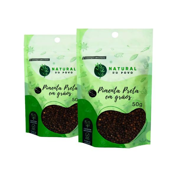 Pimenta Preta Pura em Grãos 100% Orgânica Premium Kit 2 Pouch - Natural do Povo Imagem de Pimenta Preta Pura em Grãos 100% Orgânica Premium Kit 2 Pouch