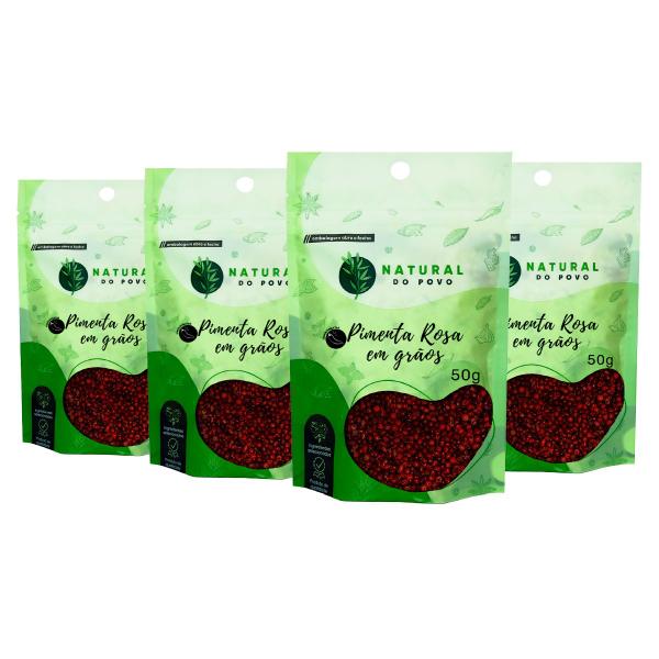 Pimenta Rosa Grãos Gourmet Importada Alta Qualidade Kit 4 Pouch 50g - Natural do Povo Imagem de Pimenta Rosa Grãos Gourmet Importada Alta Qualidade Kit 4 Pouch 50g