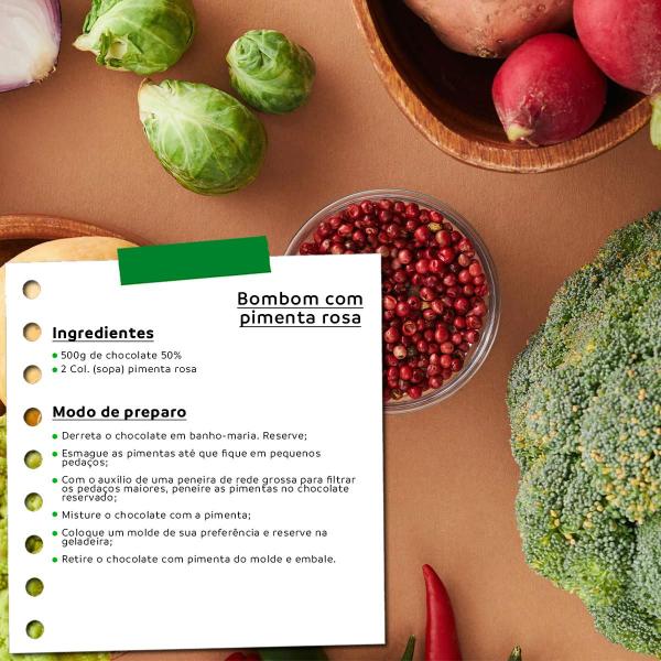 Pimenta Rosa Grãos Gourmet Importada Alta Qualidade Kit 4 Pouch 50g - Natural do Povo Imagem de Pimenta Rosa Grãos Gourmet Importada Alta Qualidade Kit 4 Pouch 50g