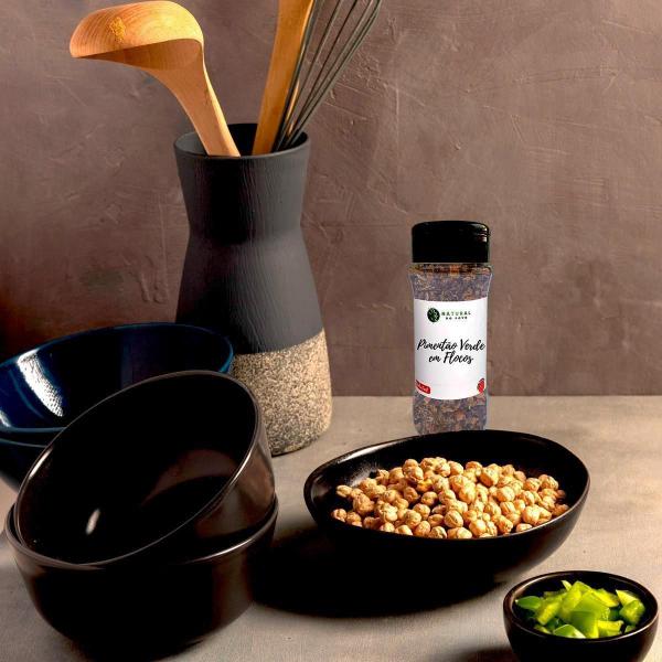 Pimentão Verde Em Flocos Kit 2 Pote Com Dosador + Refil 40G - Natural Do Povo Imagem de Pimentão Verde Em Flocos Kit 2 Pote Com Dosador + Refil 40G