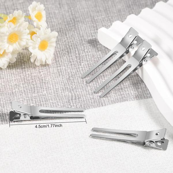 Imagem de Pin Curl Clips IKOCO Hairdressing Double Pin, 50 unidades com pente